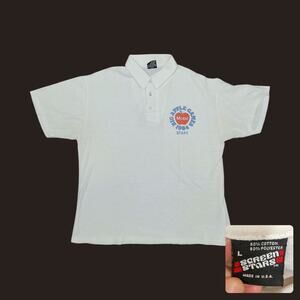 Vintage 80s Big Apple Games Mobil Polo Shirt Medium